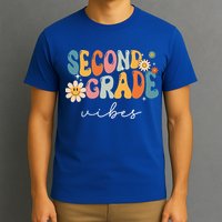 Back To School Second Grade Vibes Retro Teacher T-Shirt