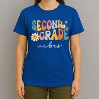 Back To School Second Grade Vibes Retro Teacher T-Shirt