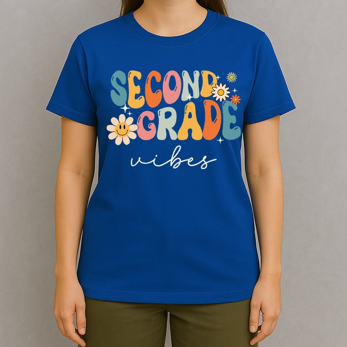 Back To School Second Grade Vibes Retro Teacher T-Shirt