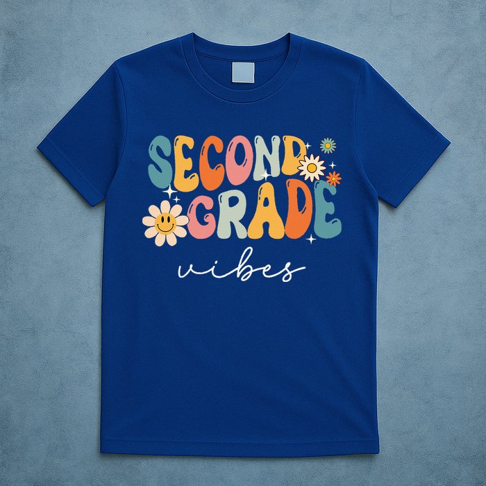 Back To School Second Grade Vibes Retro Teacher T-Shirt