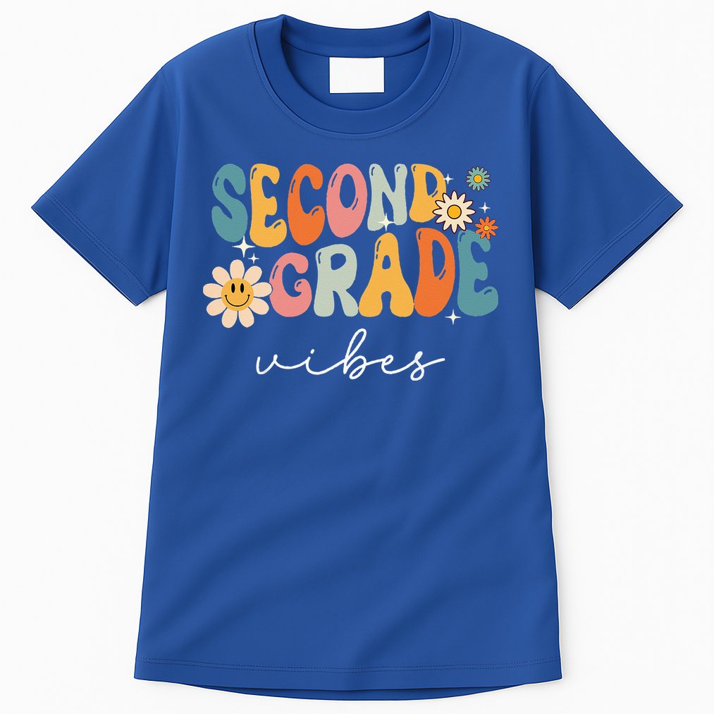 Back To School Second Grade Vibes Retro Teacher Tall T-Shirt