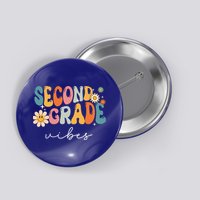 Back To School Second Grade Vibes Retro Teacher Button