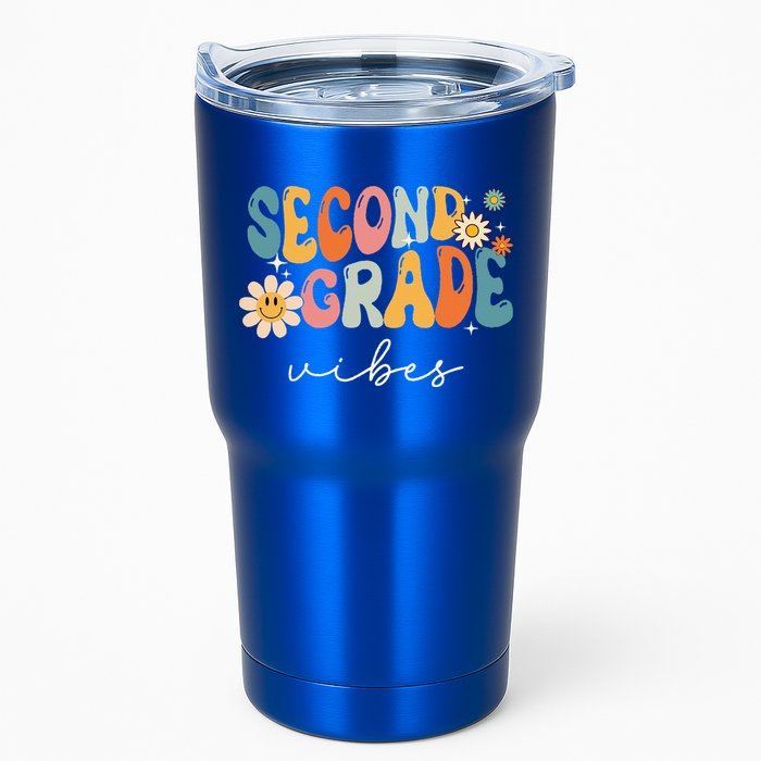 Back To School Second Grade Vibes Retro Teacher Tumbler