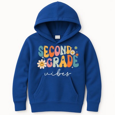 Back To School Second Grade Vibes Retro Teacher Kids Hoodie
