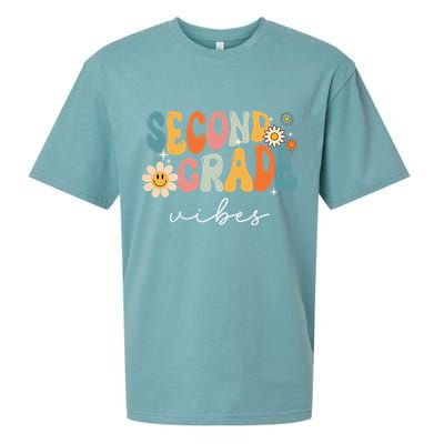 Back To School Second Grade Vibes Retro Teacher Sueded Cloud Jersey T-Shirt