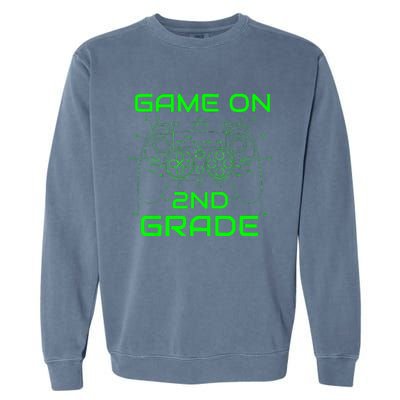 Back To School Game On 2nd Grade Funny Gamer Garment-Dyed Sweatshirt