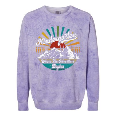 Back To School Kindergarten Where Adventure Begins Colorblast Crewneck Sweatshirt