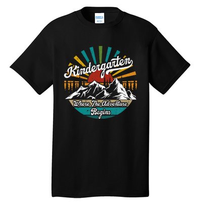 Back To School Kindergarten Where Adventure Begins Tall T-Shirt