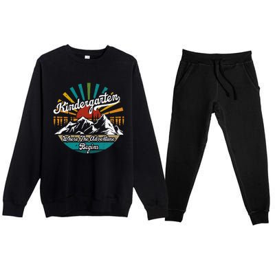 Back To School Kindergarten Where Adventure Begins Premium Crewneck Sweatsuit Set