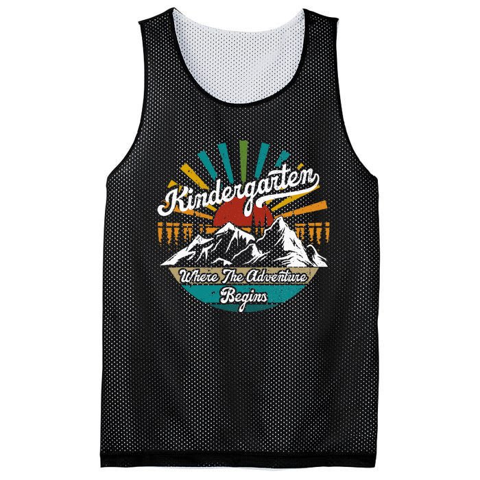 Back To School Kindergarten Where Adventure Begins Mesh Reversible Basketball Jersey Tank