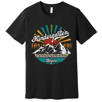 Back To School Kindergarten Where Adventure Begins Premium T-Shirt