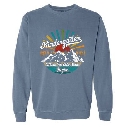 Back To School Kindergarten Where Adventure Begins Garment-Dyed Sweatshirt