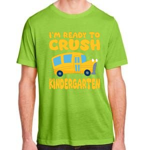 Back To School First Day Of Kindergarten School Bus Funny Adult ChromaSoft Performance T-Shirt