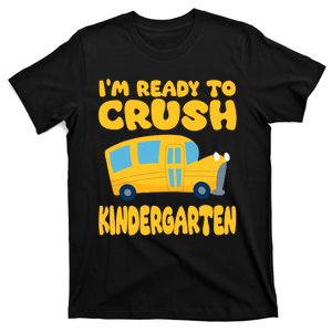 Back To School First Day Of Kindergarten School Bus Funny T-Shirt