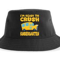 Back To School First Day Of Kindergarten School Bus Funny Sustainable Bucket Hat