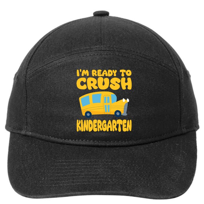 Back To School First Day Of Kindergarten School Bus Funny 7-Panel Snapback Hat