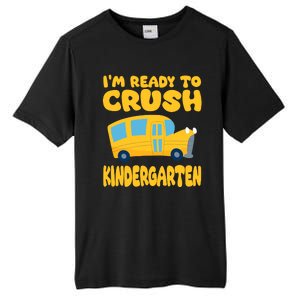 Back To School First Day Of Kindergarten School Bus Funny Tall Fusion ChromaSoft Performance T-Shirt