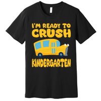 Back To School First Day Of Kindergarten School Bus Funny Premium T-Shirt