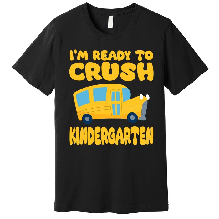 Back To School First Day Of Kindergarten School Bus Funny Premium T-Shirt