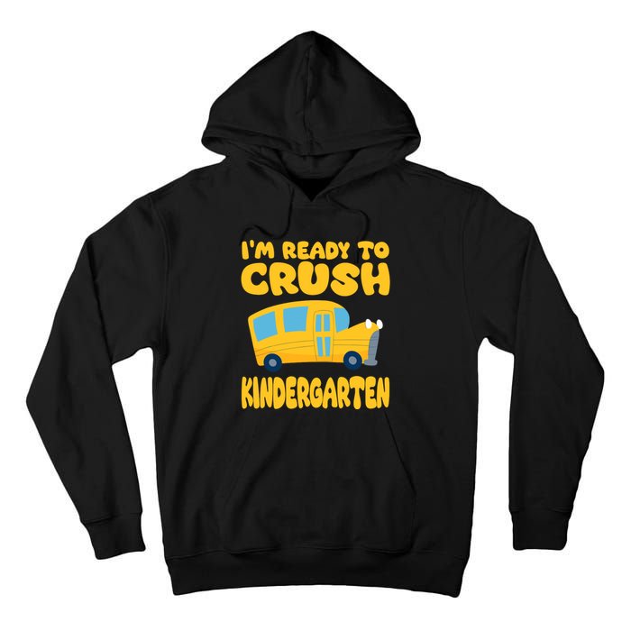 Back To School First Day Of Kindergarten School Bus Funny Tall Hoodie