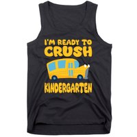 Back To School First Day Of Kindergarten School Bus Funny Tank Top