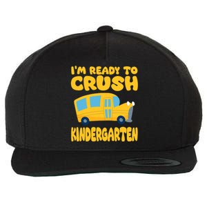 Back To School First Day Of Kindergarten School Bus Funny Wool Snapback Cap