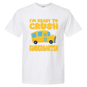 Back To School First Day Of Kindergarten School Bus Funny Garment-Dyed Heavyweight T-Shirt