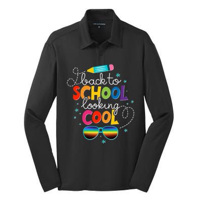 Back To School Looking Cool Silk Touch Performance Long Sleeve Polo