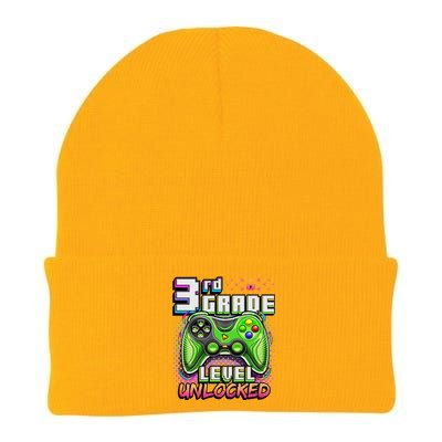 Back To School 3rd Grade Gamer First Day School Level Knit Cap Winter Beanie