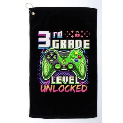 Back To School 3rd Grade Gamer First Day School Level Platinum Collection Golf Towel