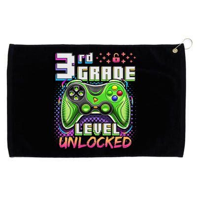 Back To School 3rd Grade Gamer First Day School Level Grommeted Golf Towel