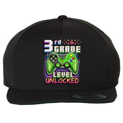 Back To School 3rd Grade Gamer First Day School Level Wool Snapback Cap