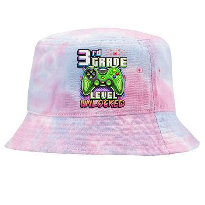 Back To School 3rd Grade Gamer First Day School Level Tie-Dyed Bucket Hat