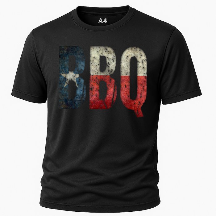 BBQ Texas State Flag Barbecue Cooling Performance Crew T-Shirt