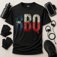 BBQ Texas State Flag Barbecue Cooling Performance Crew T-Shirt