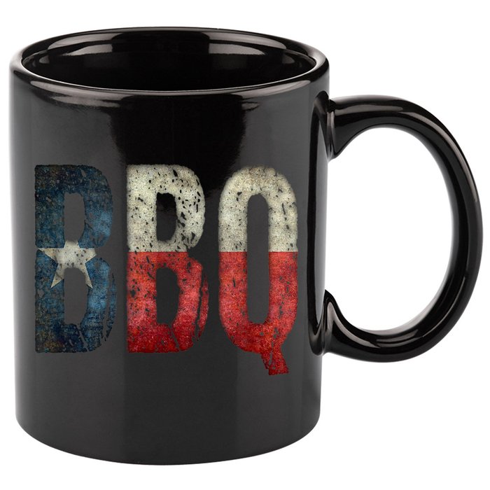 BBQ Texas State Flag Barbecue 11oz C Handle Ceramic Mug