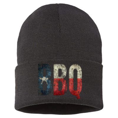 BBQ Texas State Flag Barbecue Sustainable Knit Beanie