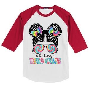 Back To School Hey Third Grade Teacher 3rd Grade Team Kids Colorblock Raglan Jersey