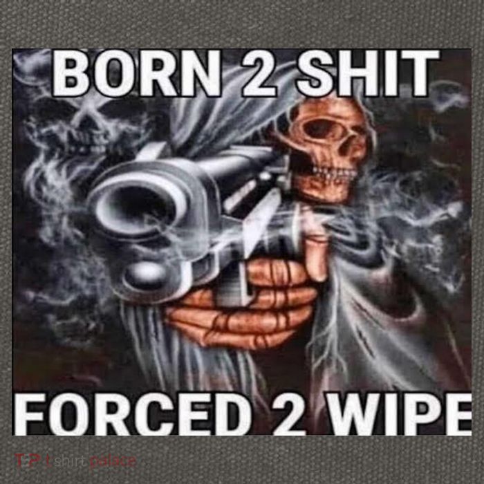Born To Shit, Forced To Wipe Funny Meme Cotton Canvas Backpack