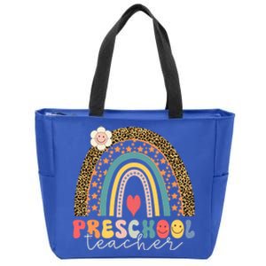 Back To School Hello Preschool Leopard Preschool Gift Zip Tote Bag