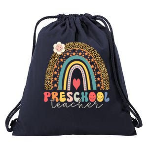 Back To School Hello Preschool Leopard Preschool Gift Drawstring Bag