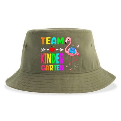 Back To School Kindergarten Flamingo Student Sustainable Bucket Hat