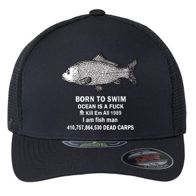 Born To Swim Ocean Is A Fuck Kill Em All 1989 Flexfit Unipanel Trucker Cap