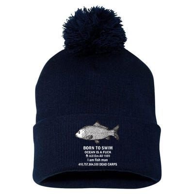 Born To Swim Ocean Is A Fuck Kill Em All 1989 Pom Pom 12in Knit Beanie