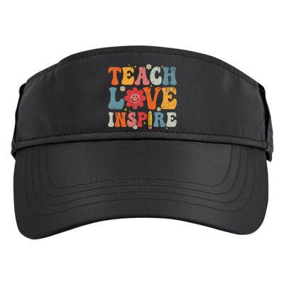 Back To School Teach Love Inspire Retro Teachers Life Adult Drive Performance Visor