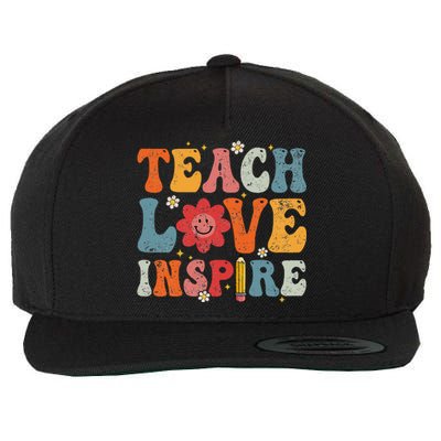 Back To School Teach Love Inspire Retro Teachers Life Wool Snapback Cap