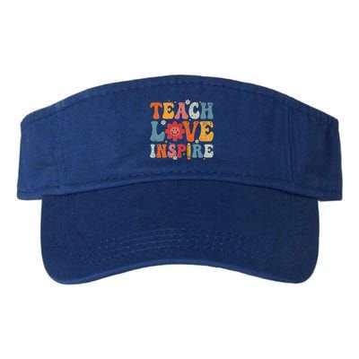 Back To School Teach Love Inspire Retro Teachers Life Valucap Bio-Washed Visor