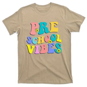 Back To School Preschool Vibes Student Teacher Retro Funny T-Shirt