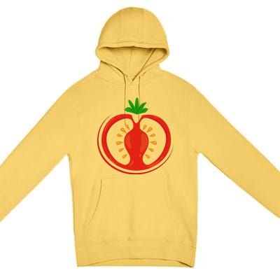 Big Tomato Sliced Costume Cute Easy Vegetable Halloween Gift Premium Pullover Hoodie