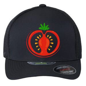 Big Tomato Sliced Costume Cute Easy Vegetable Halloween Gift Flexfit Unipanel Trucker Cap